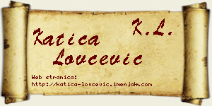 Katica Lovčević vizit kartica